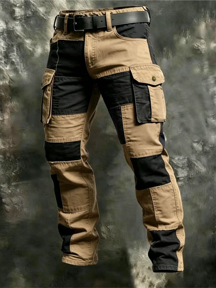 Summer Clothing Work - Мужские хлопковые брюки карго цвета хаки,