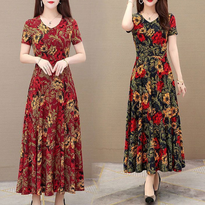 Summer Clothing For 70 Year Old Woman - Офисное женское винтажное платье миди с