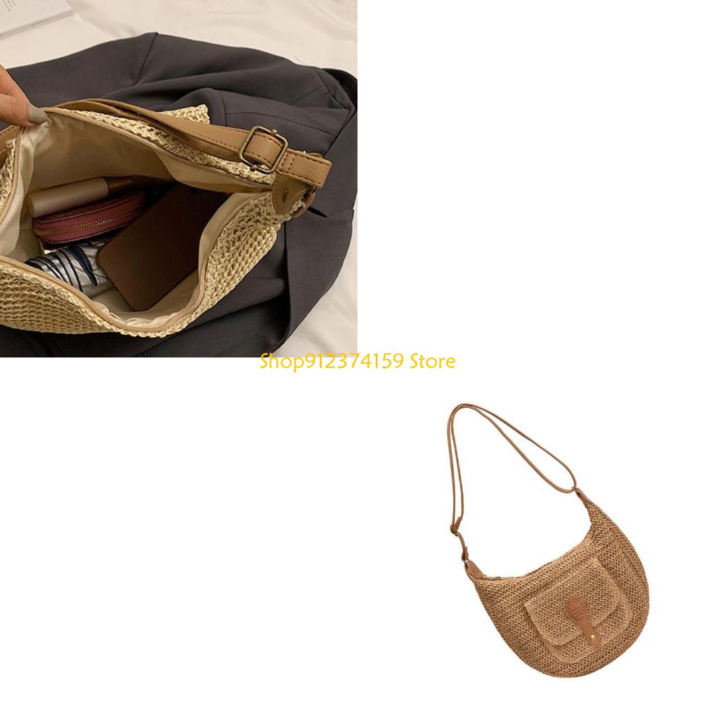 Beach Bag Straw - G5AE Женская соломенная пляжная сумка Простая