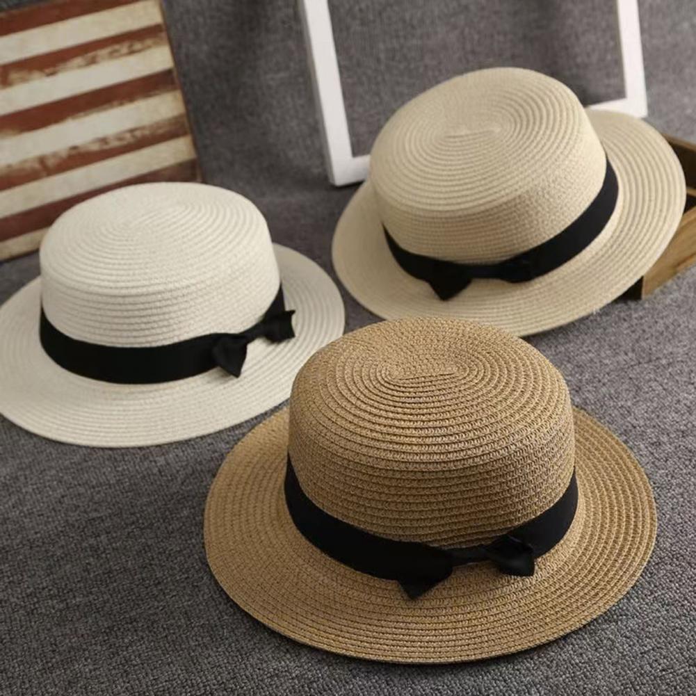 Sun Hat Wide Brim - Пляжная соломенная шляпа с плоским верхом