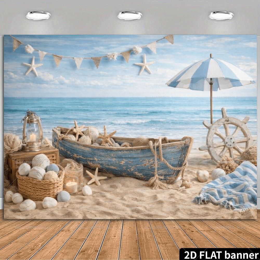 Summer Clothing Banner - 2D-фон для пляжного отдыха с морскими