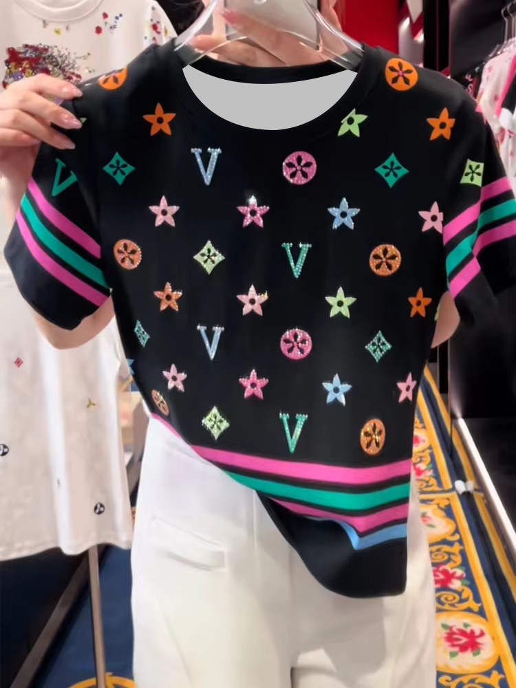 Summer Clothing For 70 Year Old Woman - Американская ретро цветная полосатая футболка с