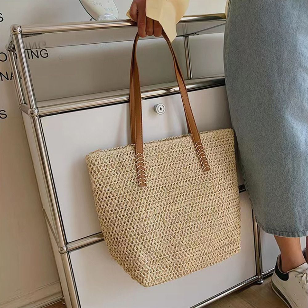Модная однотонная плетеная сум – обзор и цена Beach Bag Straw