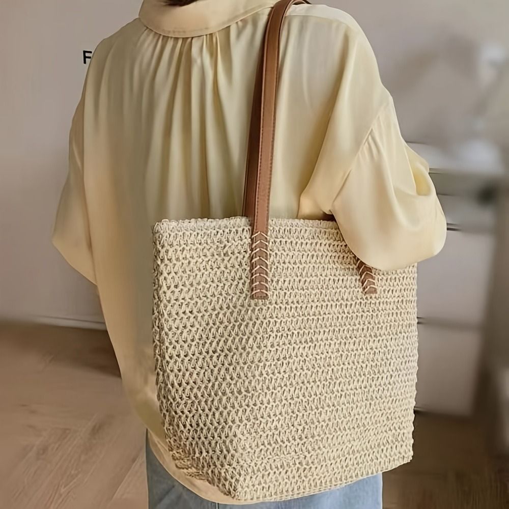 Модная однотонная плетеная сум – обзор и цена Beach Bag Straw