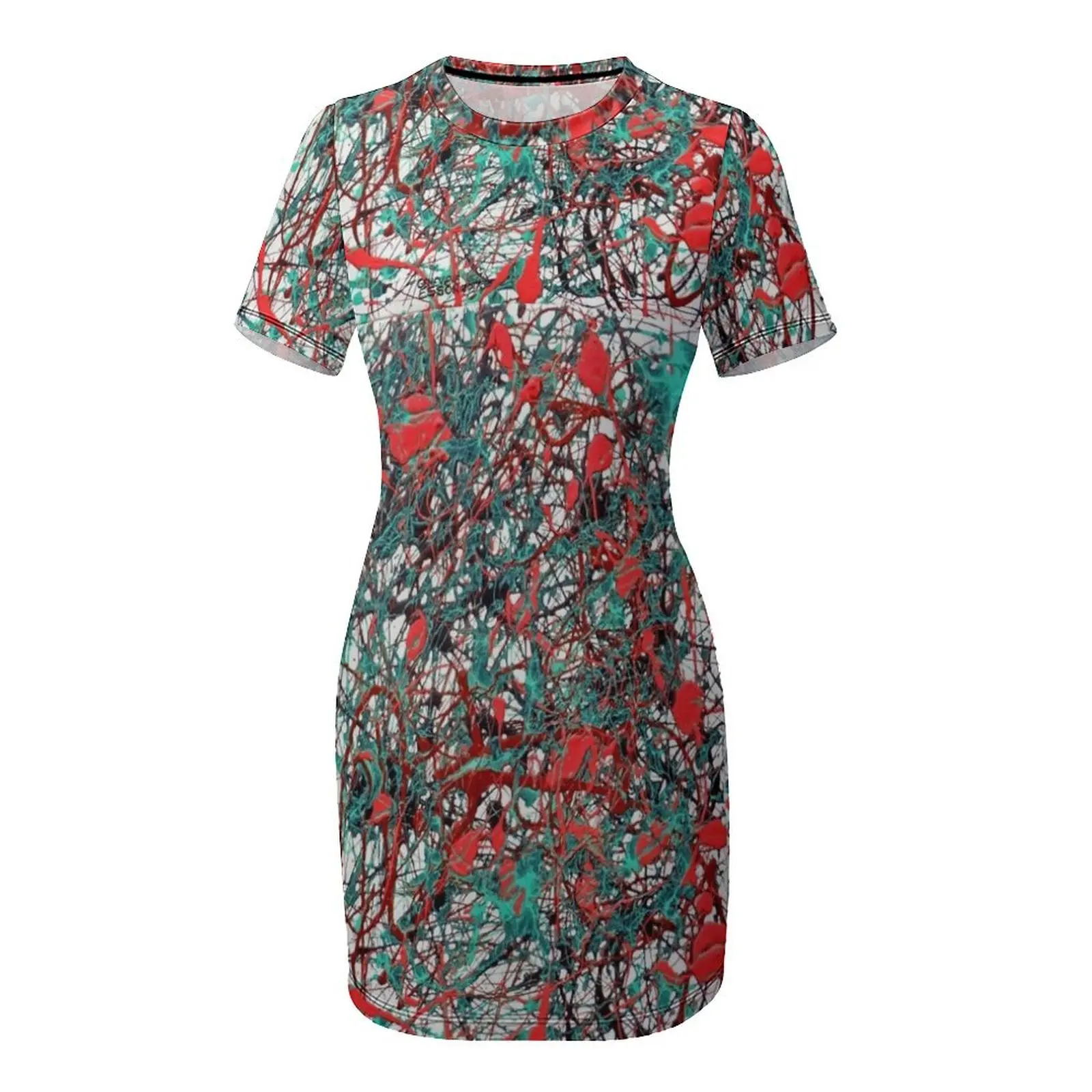 Оранжево-бирюзовое абстрактное – обзор и цена Summer Clothing Drip