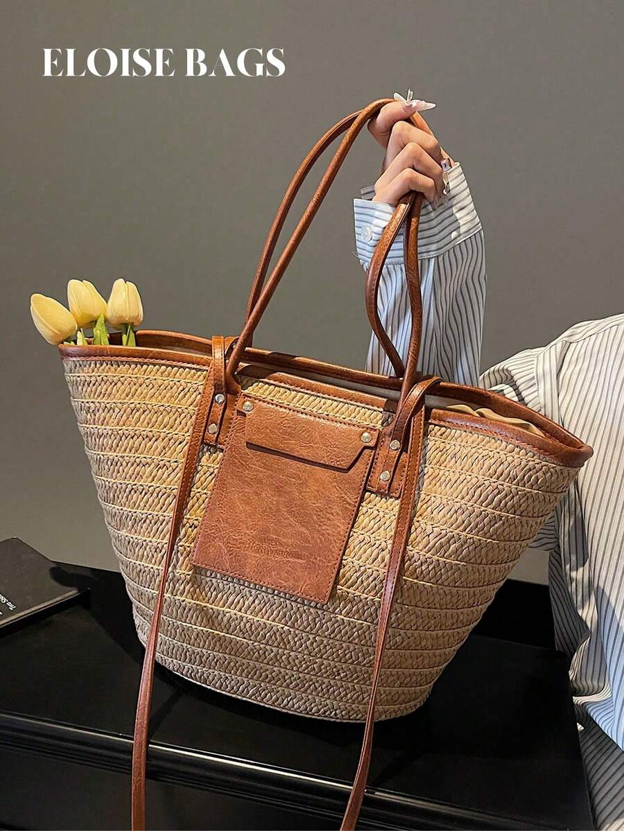 Модная вместительная плетеная  – обзор и цена Beach Bag Straw