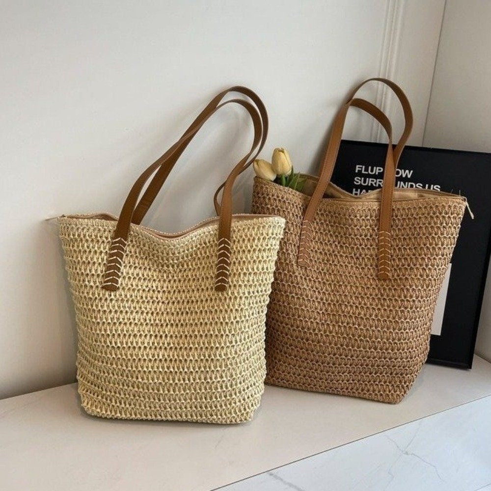 Милая однотонная плетеная сумк – обзор и цена Beach Bag Straw