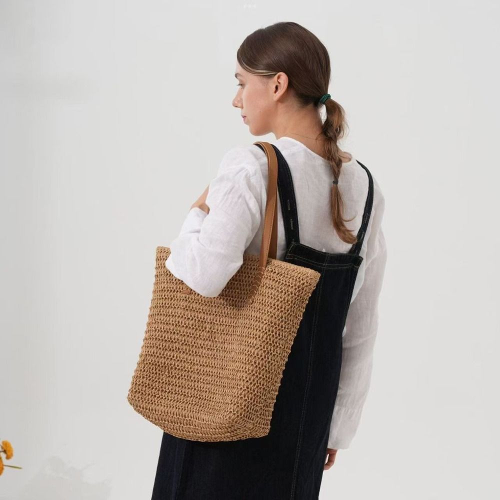 Милая однотонная плетеная сумк – обзор и цена Beach Bag Straw